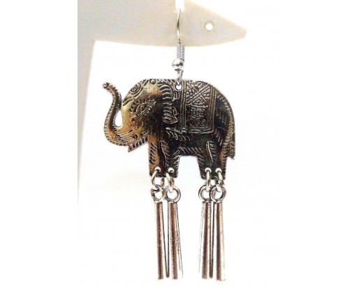 Silver Oxidized Earring Jhumka Jhumki Ethnic Boho Drop Dangle Long Jewelry E73